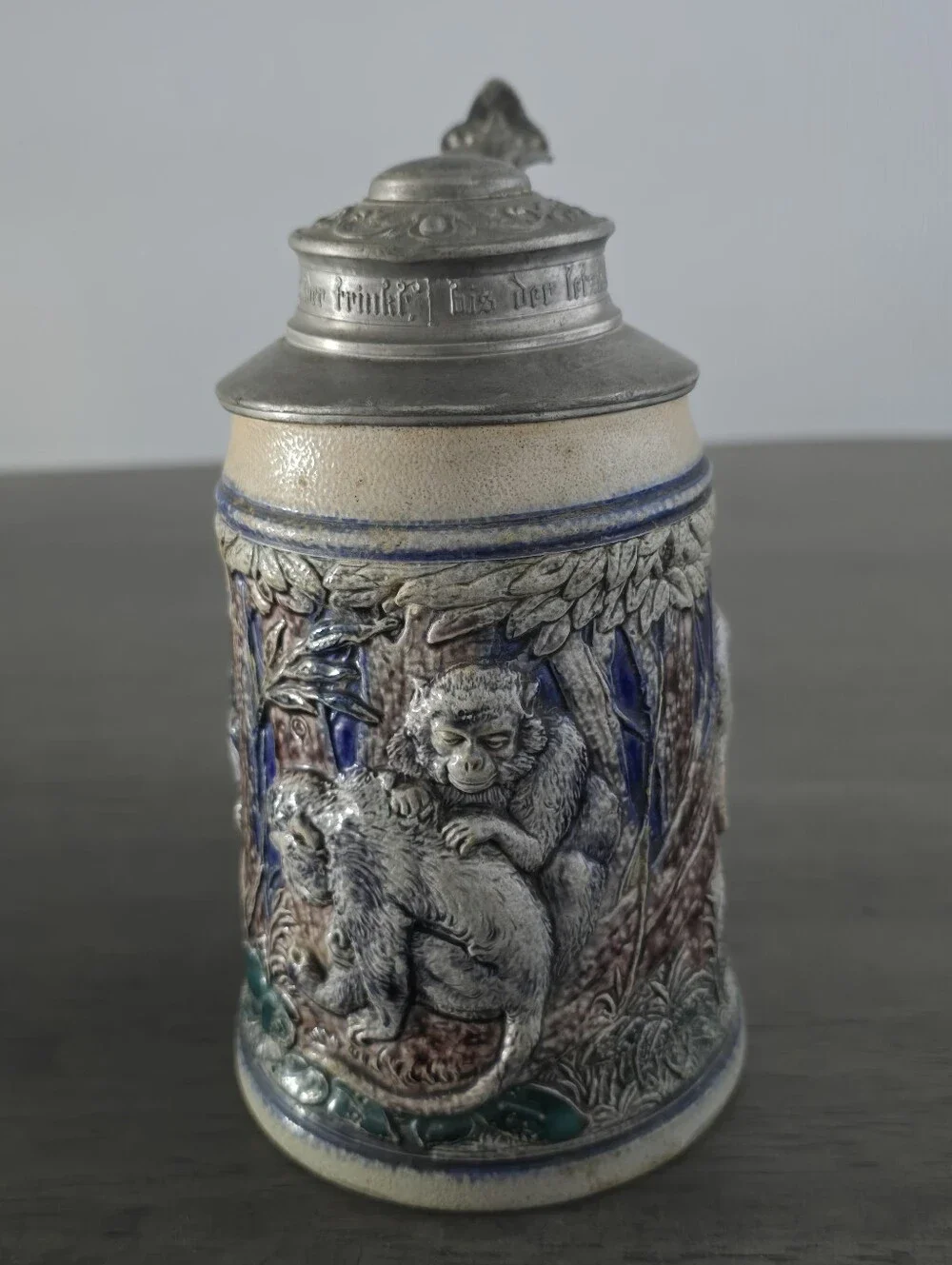 Vintage Dümler & Breiden Beer Stein Number 127 Monkeys in the Virgin Forest